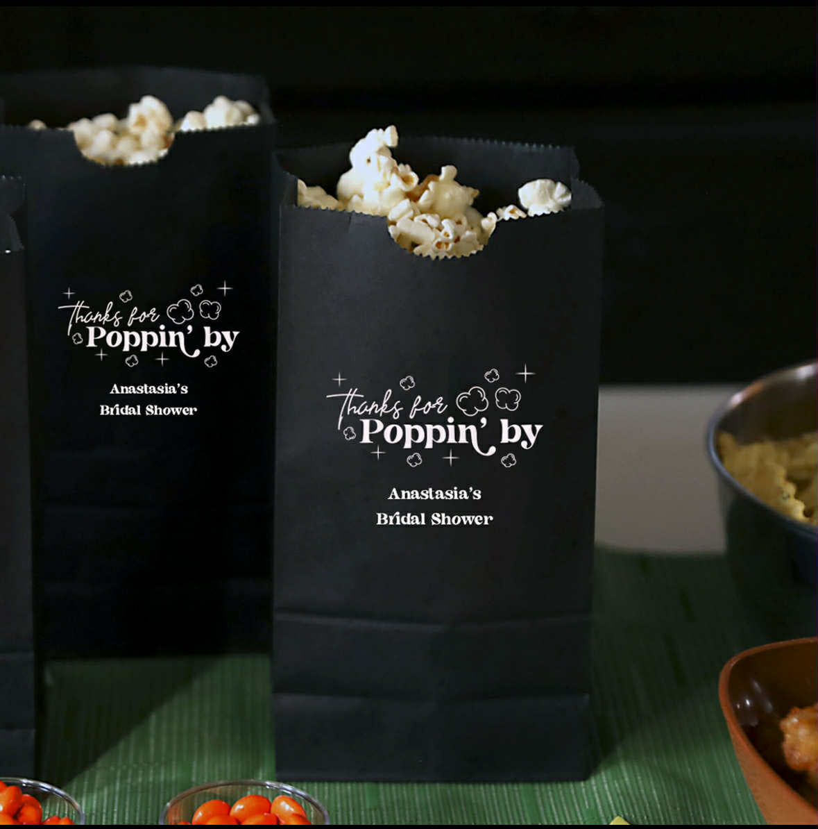 🎉 Custom Popcorn Favor Bags (50/100/150+) Pcs