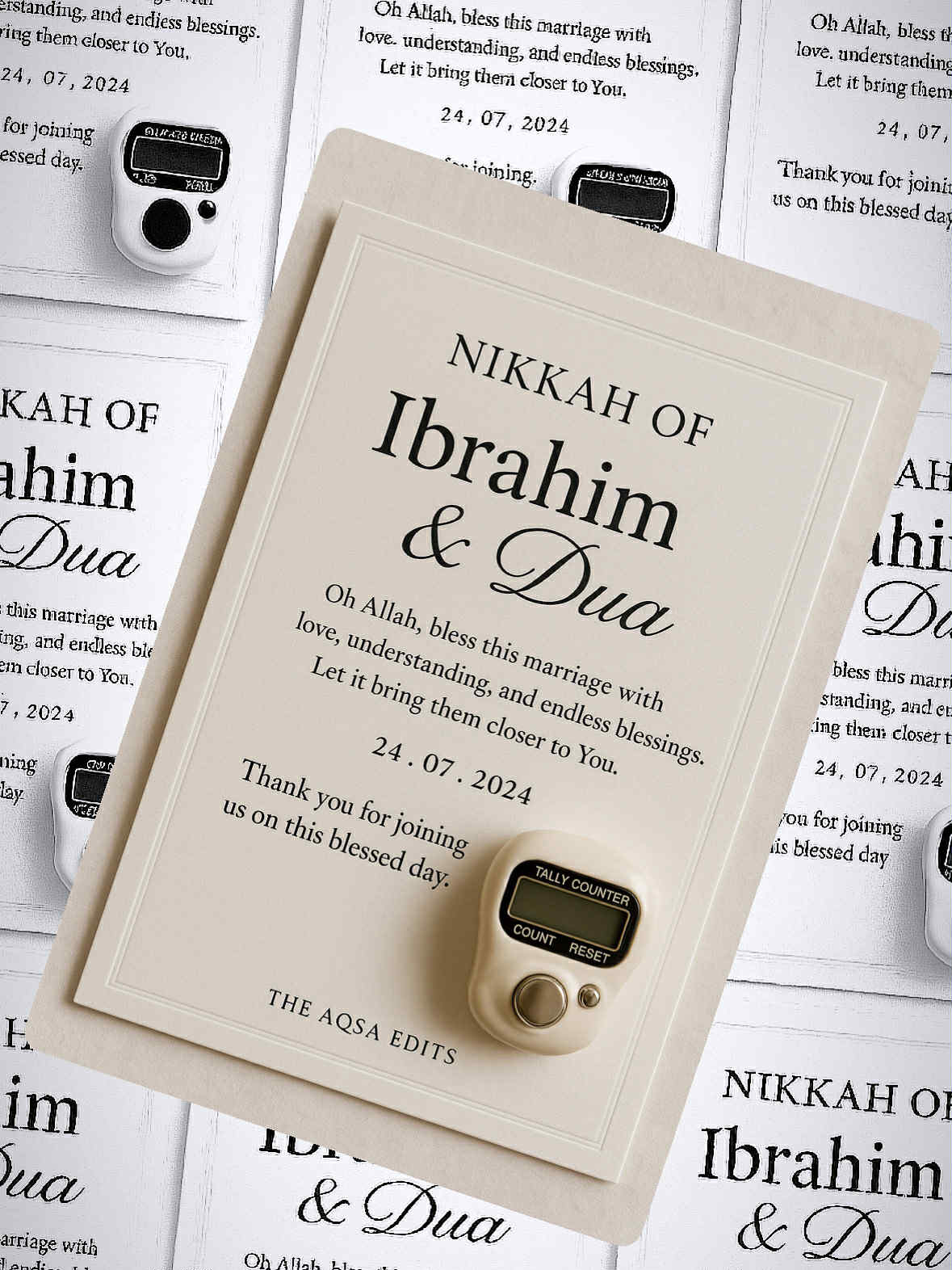Nikkah Card with Tasbeeh Favor